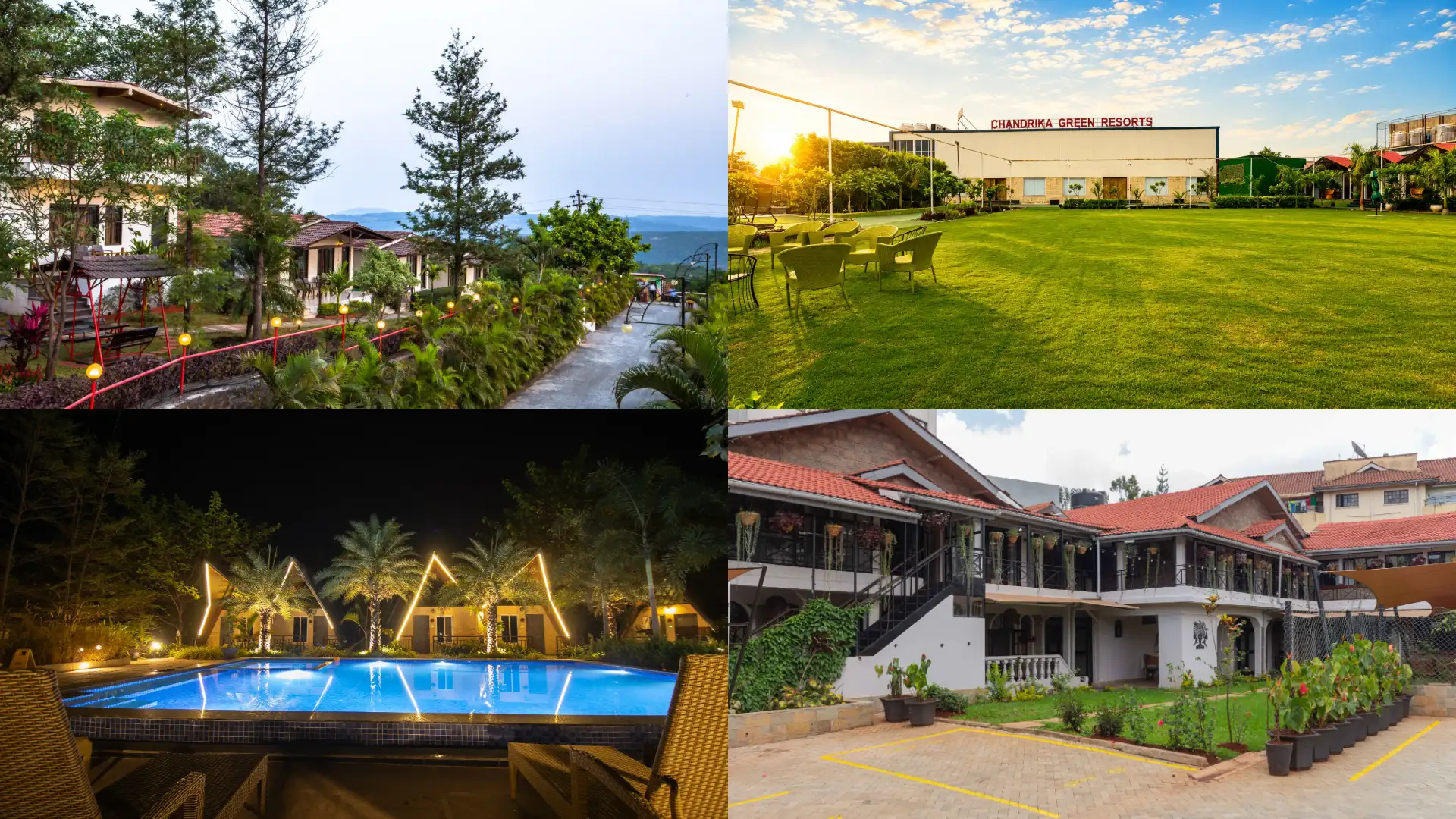 Cloud 9 Hills Resort, Chandrika Green Resort, Birds Nest Resort and Trisan Resident Hotel